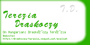 terezia draskoczy business card